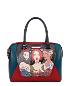 Nicole Lee Printed Color-Block Boston Bag NSD15059